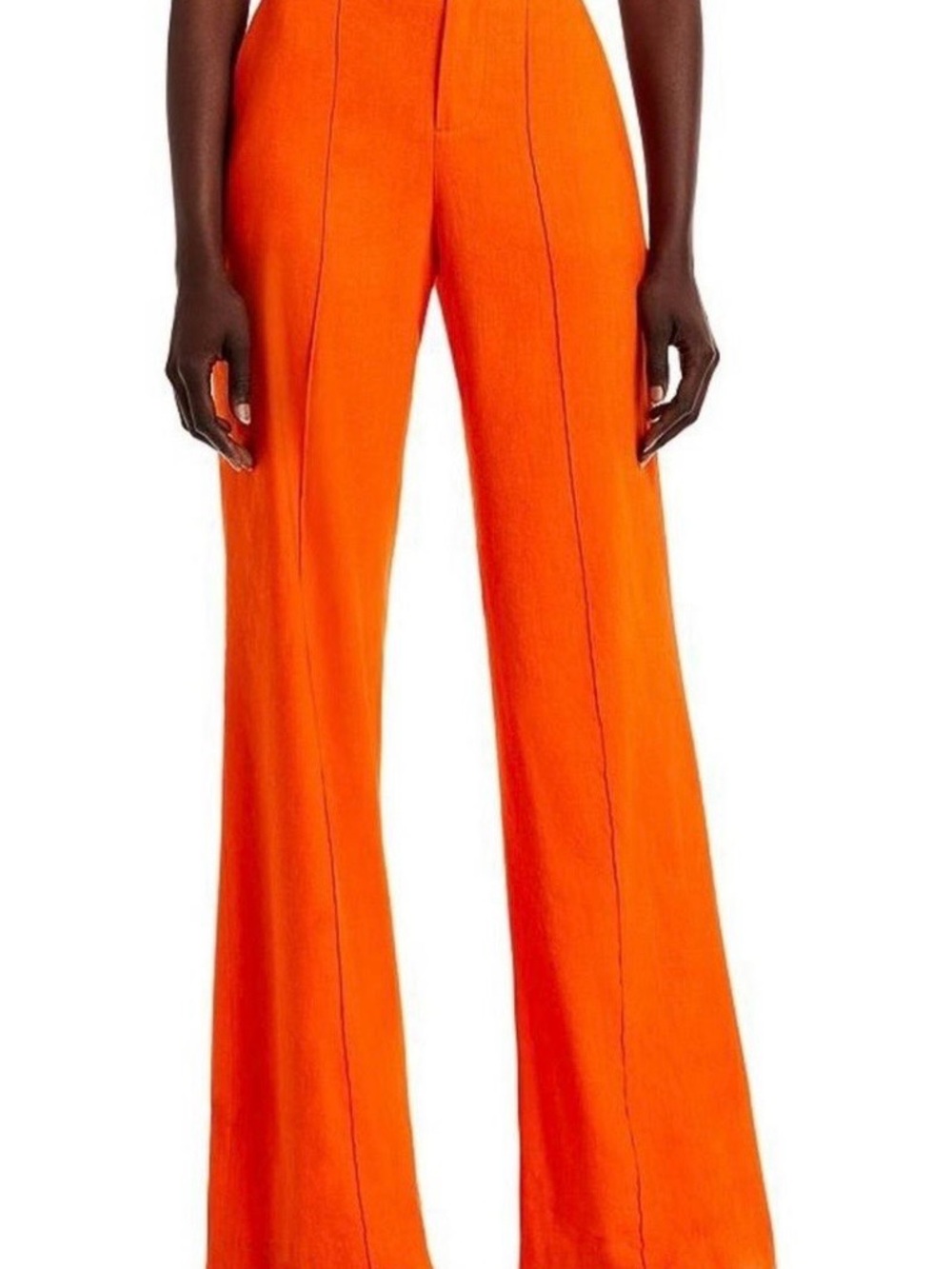 Alice + Olivia High-Rise Wide-Leg Pants in Vibrant Orange
